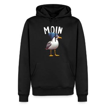 Moin Seagull Allemagne du Nord Salutations Mer Baltique Mer du Nord - Sweat à capuche Premium bio Homme - noir - Devant - Nico (187cm)