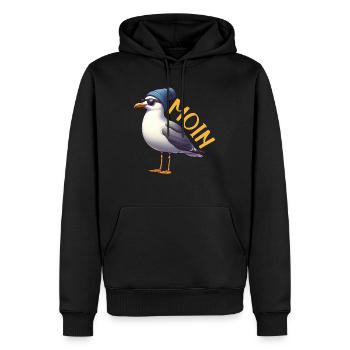 Moin Seagull Allemagne du Nord Salutations Mer Baltique Mer du Nord - Sweat à capuche Premium bio Homme - noir - Devant - Nico (187cm)