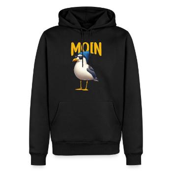 Moin Seagull Allemagne du Nord Salutations Mer Baltique Mer du Nord - Sweat à capuche Premium bio Homme - noir - Devant - Nico (187cm)