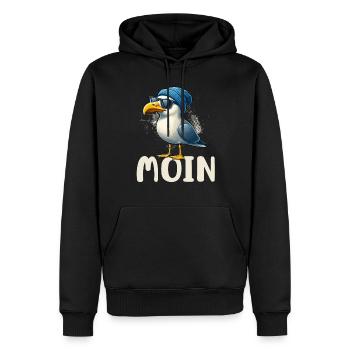 Moin Seagull Allemagne du Nord Salutations Mer Baltique Mer du Nord - Sweat à capuche Premium bio Homme - noir - Devant - Nico (187cm)