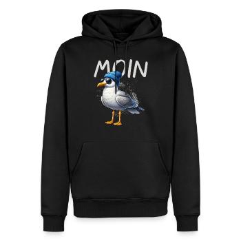 Moin Seagull Allemagne du Nord Salutations Mer Baltique Mer du Nord - Sweat à capuche Premium bio Homme - noir - Devant - Nico (187cm)