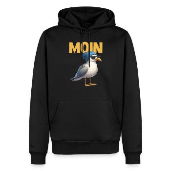Moin Seagull Allemagne du Nord Salutations Mer Baltique Mer du Nord - Sweat à capuche Premium bio Homme - noir - Devant - Nico (187cm)