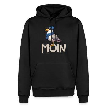 Moin Seagull Allemagne du Nord Salutations Mer Baltique Mer du Nord - Sweat à capuche Premium bio Homme - noir - Devant - Nico (187cm)