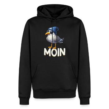 Moin Seagull Allemagne du Nord Salutations Mer Baltique Mer du Nord - Sweat à capuche Premium bio Homme - noir - Devant - Nico (187cm)