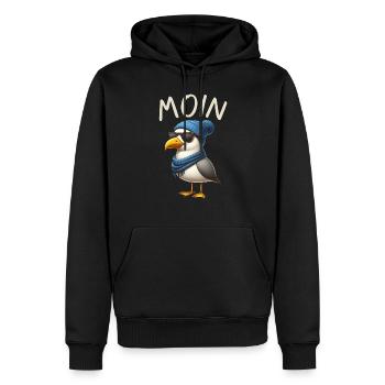 Moin Seagull Allemagne du Nord Salutations Mer Baltique Mer du Nord - Sweat à capuche Premium bio Homme - noir - Devant - Nico (187cm)
