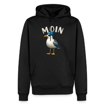 Moin Seagull Allemagne du Nord Salutations Mer Baltique Mer du Nord - Sweat à capuche Premium bio Homme - noir - Devant - Nico (187cm)