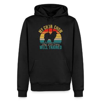 Cadeaux Chow Chow - Sweat à capuche Premium bio Homme - noir - Devant - Nico (187cm)