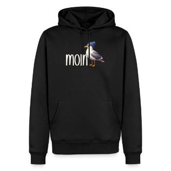 Moin Seagull Allemagne du Nord Salutations Mer Baltique Mer du Nord - Sweat à capuche Premium bio Homme - noir - Devant - Nico (187cm)