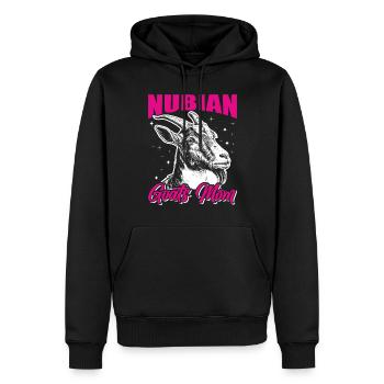 Chèvre Nubienne, éleveur de chèvres - Sweat à capuche Premium bio Homme - noir - Devant - Nico (187cm)