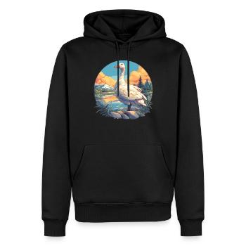 oies oies - Sweat à capuche Premium bio Homme - noir - Devant - Nico (187cm)