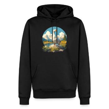 oies oies - Sweat à capuche Premium bio Homme - noir - Devant - Nico (187cm)