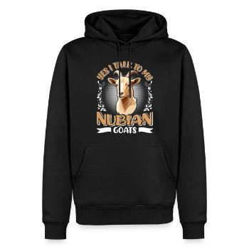 Chèvre Nubienne, éleveur de chèvres - Sweat à capuche Premium bio Homme - noir - Devant - Nico (187cm)