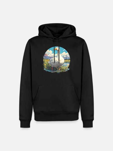 Gänse Gans - Männer Premium Bio Hoodie - Schwarz