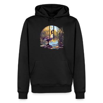 oies oies - Sweat à capuche Premium bio Homme - noir - Devant - Nico (187cm)