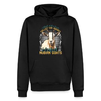 Chèvre Nubienne, éleveur de chèvres - Sweat à capuche Premium bio Homme - noir - Devant - Nico (187cm)