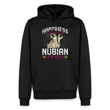 Chèvre Nubienne, éleveur de chèvres - Sweat à capuche Premium bio Homme - noir - Devant - Nico (187cm)