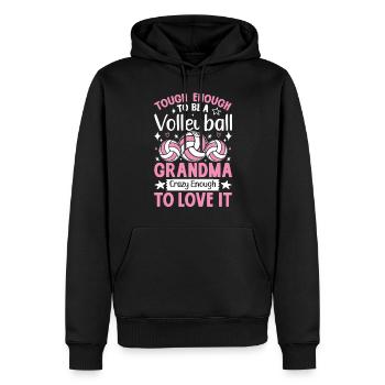 Drôle de volley-ball grand-mère bosse ensemble Spike Smash - Sweat à capuche Premium bio Homme - noir - Devant - Nico (187cm)