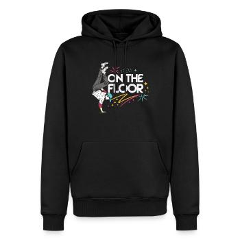 Sur le sol - Conception Breakdance Cool - Sweat à capuche Premium bio Homme - noir - Devant - Nico (187cm)