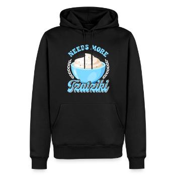 Griechische Brot Zwiebeln Pita Tomaten Tzatziki - Männer Premium Bio Hoodie - Schwarz - Vorne - Nico (187cm)