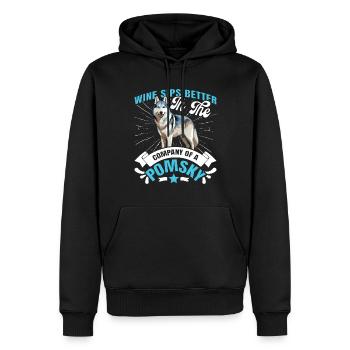 Chien disant chien chien - Sweat à capuche Premium bio Homme - noir - Devant - Nico (187cm)