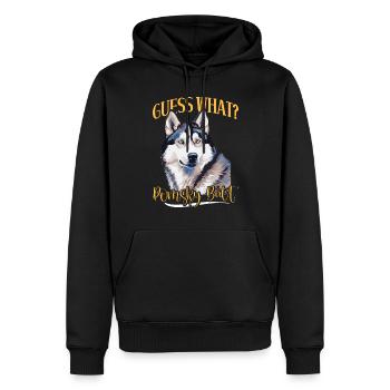 Chien disant chien chien - Sweat à capuche Premium bio Homme - noir - Devant - Nico (187cm)