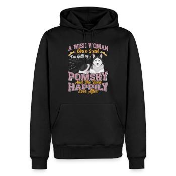 Chien disant chien chien - Sweat à capuche Premium bio Homme - noir - Devant - Nico (187cm)