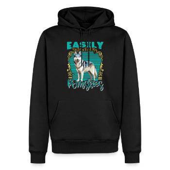 Chien disant chien chien - Sweat à capuche Premium bio Homme - noir - Devant - Nico (187cm)