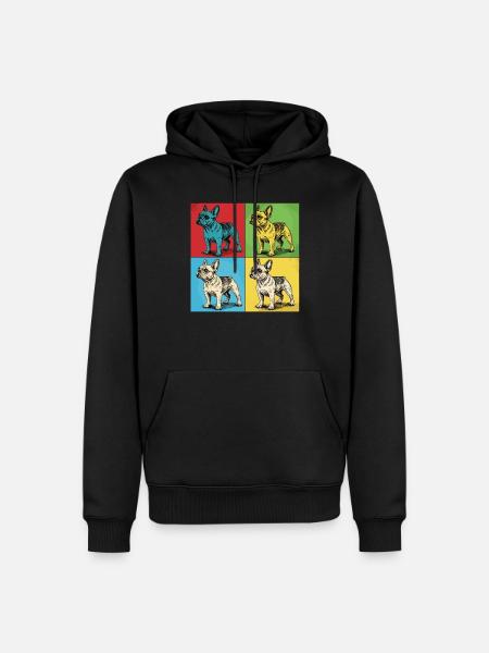 French Bulldog Pop Art Design - Men’s Premium Organic Hoodie - black