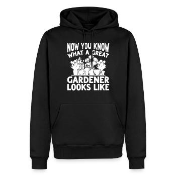 Now you know what a great gardener looks like - - Männer Premium Bio Hoodie - Schwarz - Vorne - Nico (187cm)