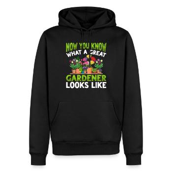 Now you know what a great gardener looks like - - Männer Premium Bio Hoodie - Schwarz - Vorne - Nico (187cm)