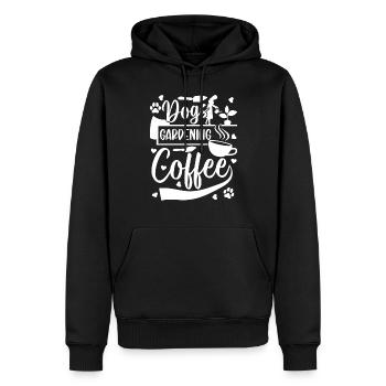 Chiens Jardinage Café - Jardinage Filles Hobby - Sweat à capuche Premium bio Homme - noir - Devant - Nico (187cm)