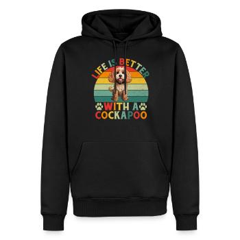 Cockapoo Gifts - Männer Premium Bio Hoodie - Schwarz - Vorne - Nico (187cm)