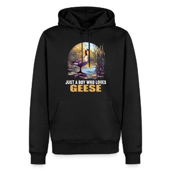 oies oies - Sweat à capuche Premium bio Homme - noir - Devant - Nico (187cm)
