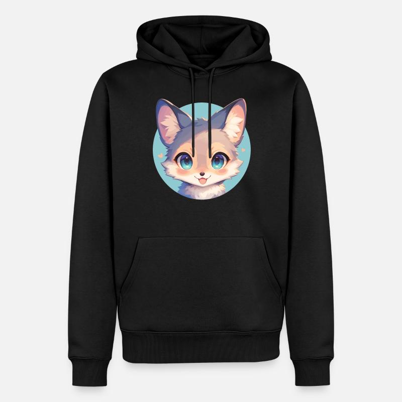Renards gris Renard gris - Sweat à capuche Premium bio Homme - noir
