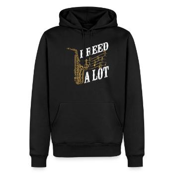 Saxophone Pun I Reed A Lot - Männer Premium Bio Hoodie - Schwarz - Vorne - Nico (187cm)