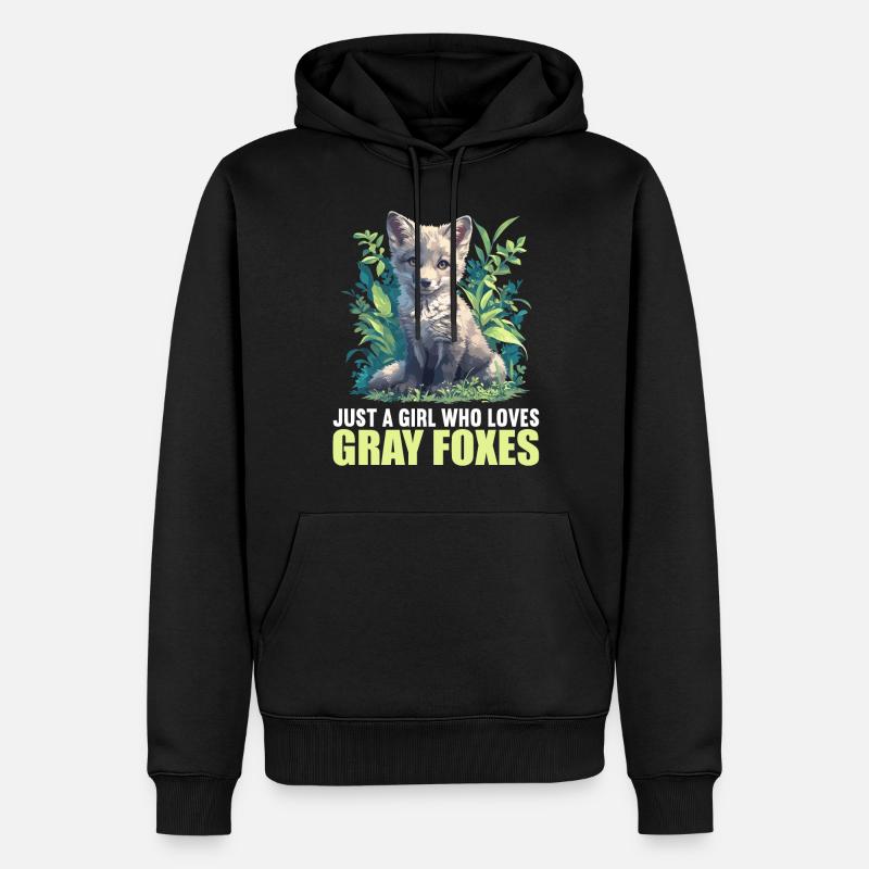 Renards gris Renard gris - Sweat à capuche Premium bio Homme - noir