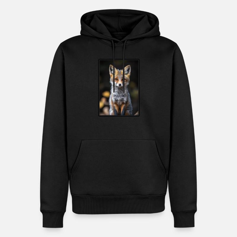 Renards gris Renard gris - Sweat à capuche Premium bio Homme - noir
