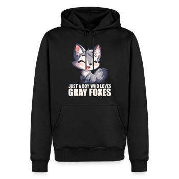 Graufüchse Graufuchs - Männer Premium Bio Hoodie - Schwarz - Vorne - Nico (187cm)