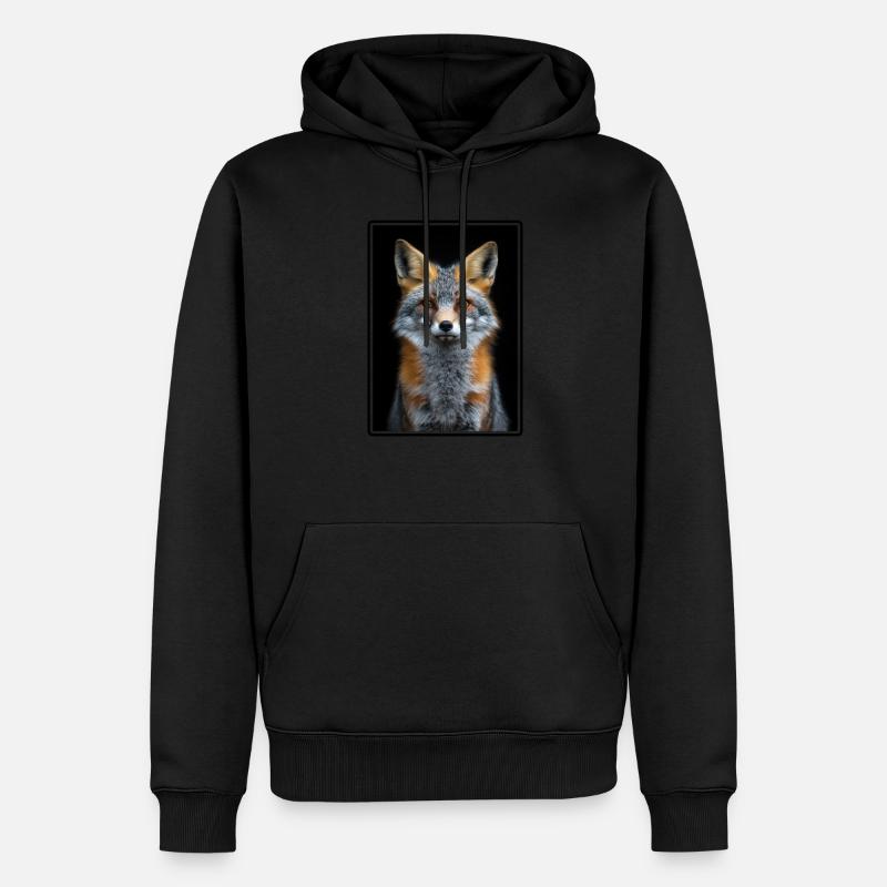 Renards gris Renard gris - Sweat à capuche Premium bio Homme - noir