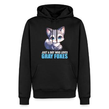 Graufüchse Graufuchs - Männer Premium Bio Hoodie - Schwarz - Vorne - Nico (187cm)