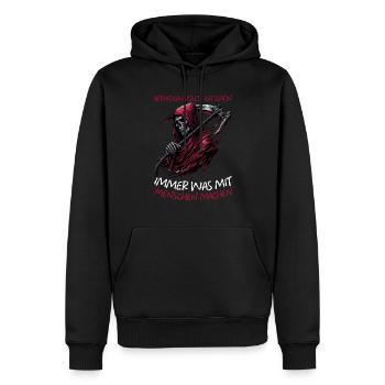 Sarcastique Grande Faucheuse Humour noir Noir - Sweat à capuche Premium bio Homme - noir - Devant - Nico (187cm)