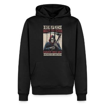 Sarcastique Grande Faucheuse Humour noir Noir - Sweat à capuche Premium bio Homme - noir - Devant - Nico (187cm)