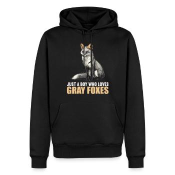 Graufüchse Graufuchs - Männer Premium Bio Hoodie - Schwarz - Vorne - Nico (187cm)