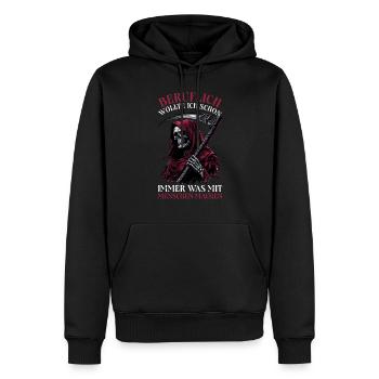 Sarcastique Grande Faucheuse Humour noir Noir - Sweat à capuche Premium bio Homme - noir - Devant - Nico (187cm)
