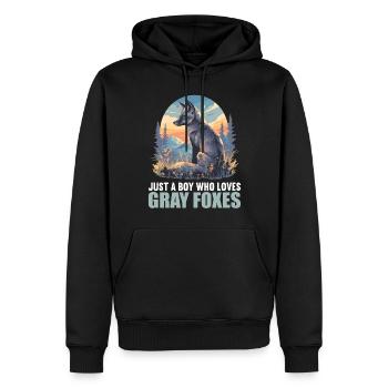 Graufüchse Graufuchs - Männer Premium Bio Hoodie - Schwarz - Vorne - Nico (187cm)