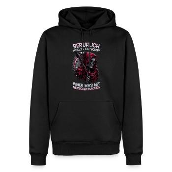 Sarcastique Grande Faucheuse Humour noir Noir - Sweat à capuche Premium bio Homme - noir - Devant - Nico (187cm)