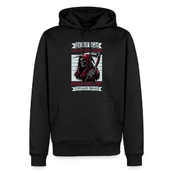 Sarcastique Grande Faucheuse Humour noir Noir - Sweat à capuche Premium bio Homme - noir - Devant - Nico (187cm)