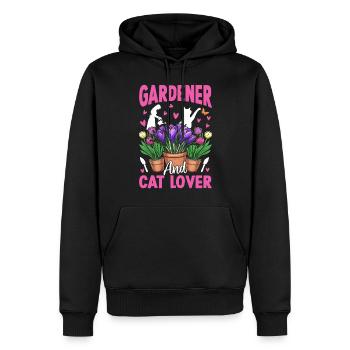 Gardener and cat lover - Hobby Gardener - Männer Premium Bio Hoodie - Schwarz - Vorne - Nico (187cm)