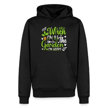 When I'm in the garden I'm happy - Gardener - Männer Premium Bio Hoodie - Schwarz - Vorne - Nico (187cm)
