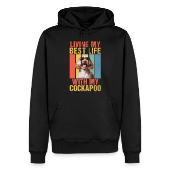 Cadeaux Cockapoo - Sweat à capuche Premium bio Homme - noir - Devant - Nico (187cm)